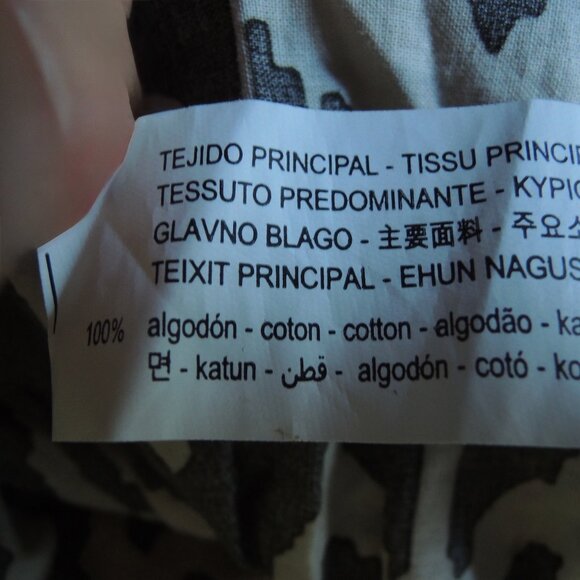 Zara Brown & White Tribal Print Smocked Strapless Dress M - Picture 7 of 7